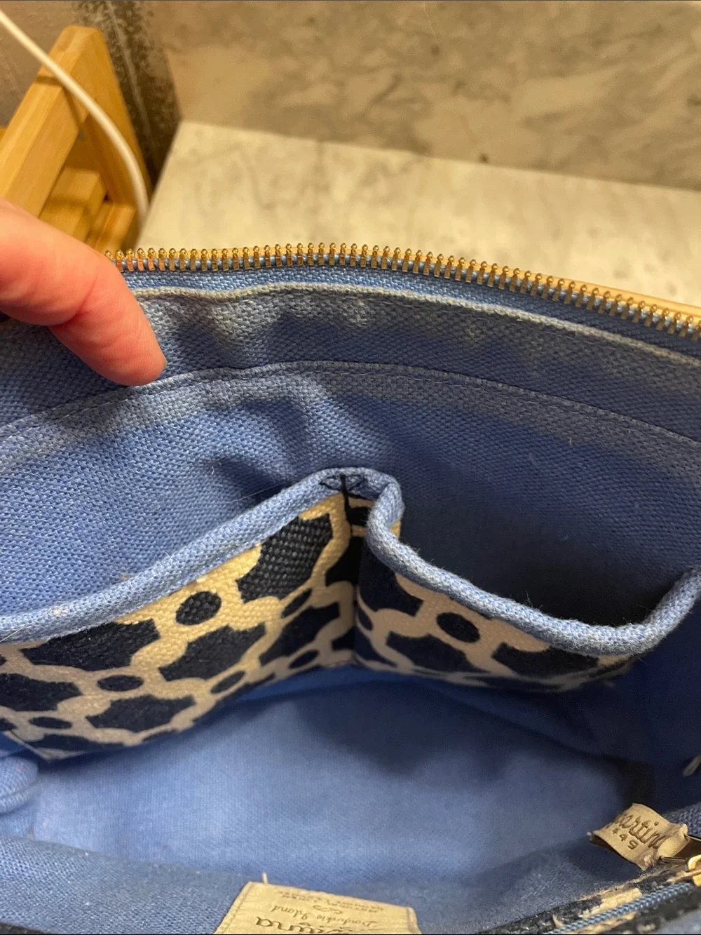 Spartina 449 Navy, Tan & Orange Geometric Crossbody